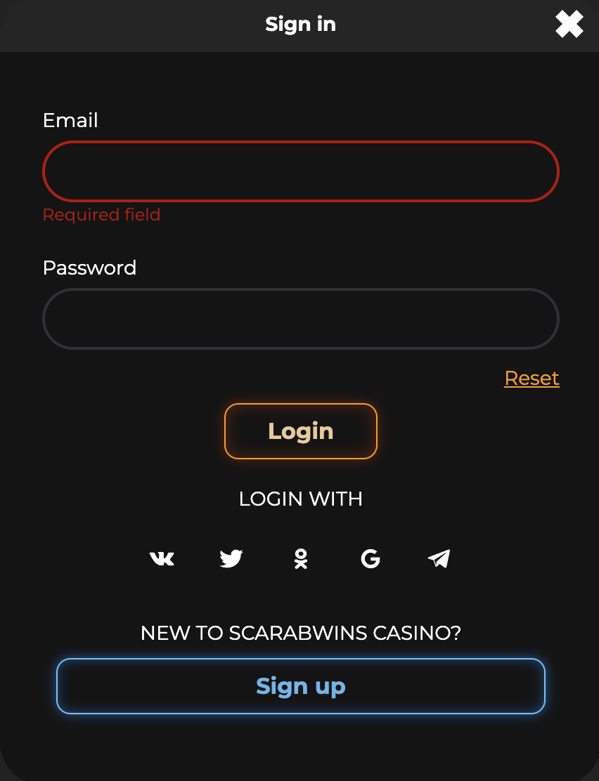 Scarab Wins Casino Login ️ Sign Up Free